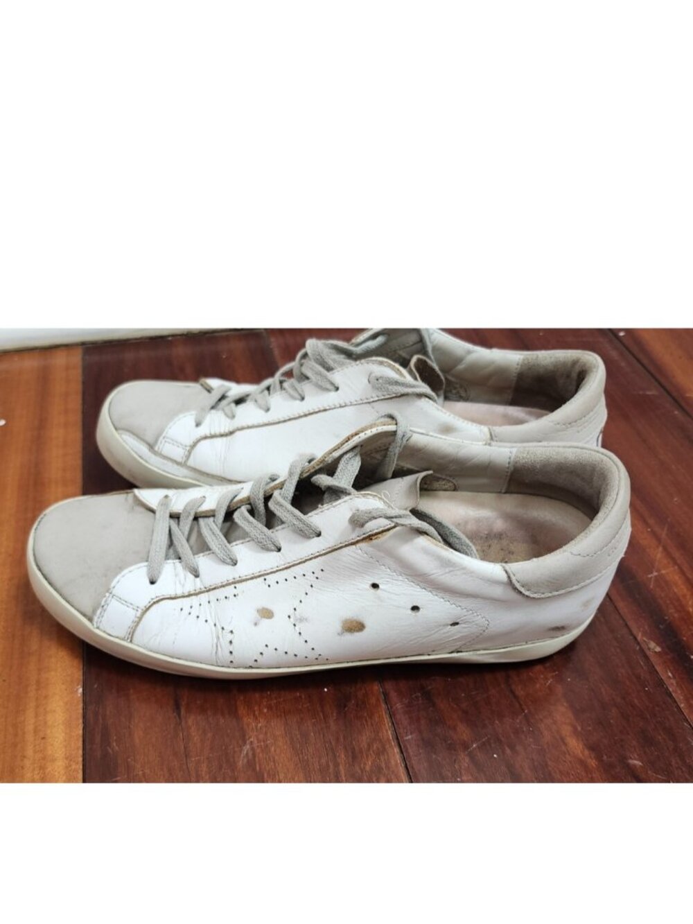Golden Goose Superstar White Leather Low Top Sneakers EU 39 US 8.5 Made in Italy